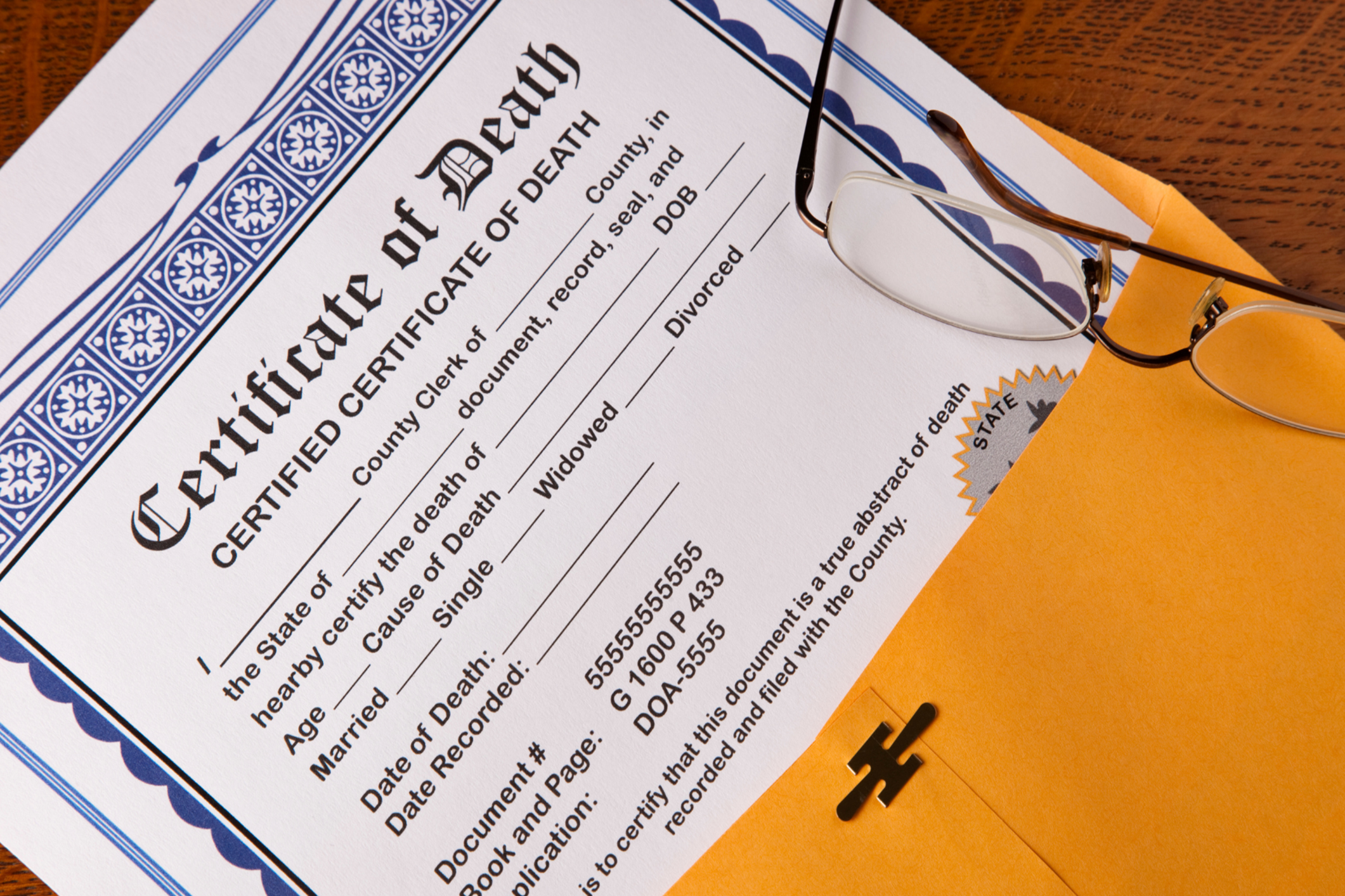 Death Certificate Manila Folder