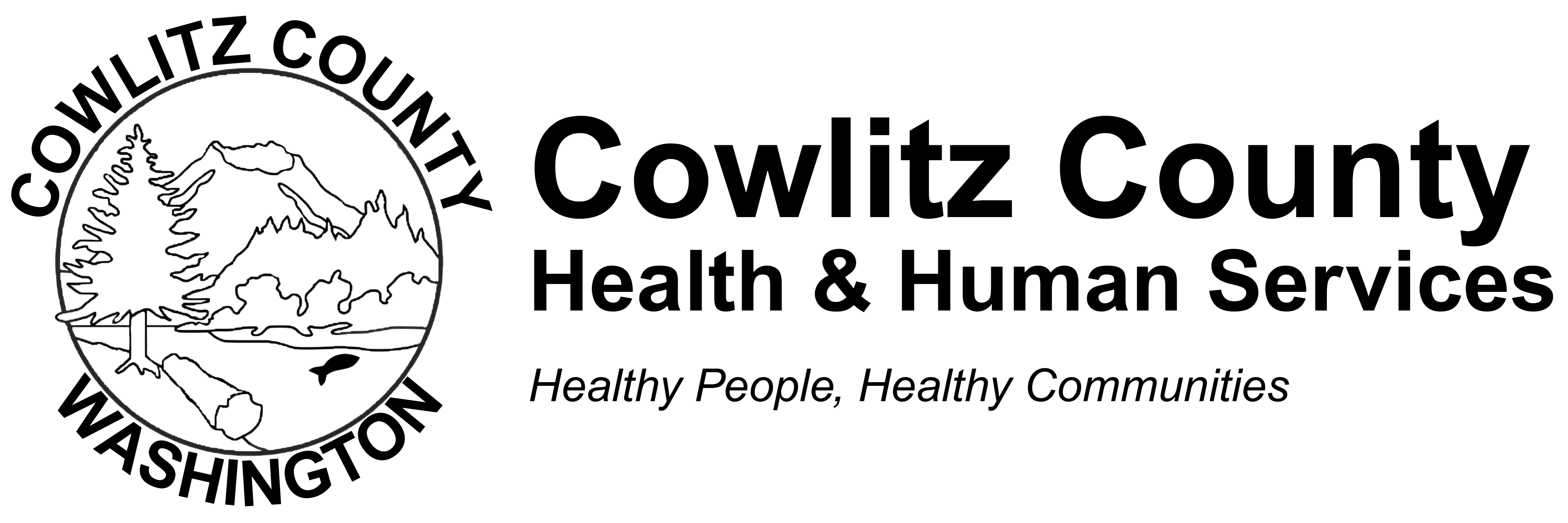 Cowlitz County Health & Human Services (Horizontal Black Logo)